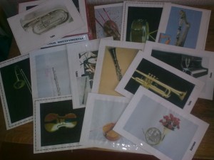 Карточки с изображением музыкальных инструментов